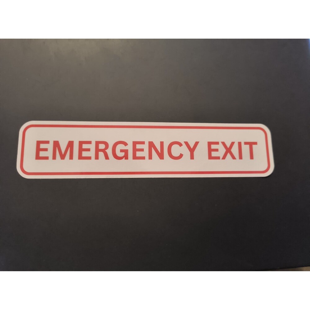 Emergency Exit Sign Vinyl Decal Sticker Waterproof (2 Pack)